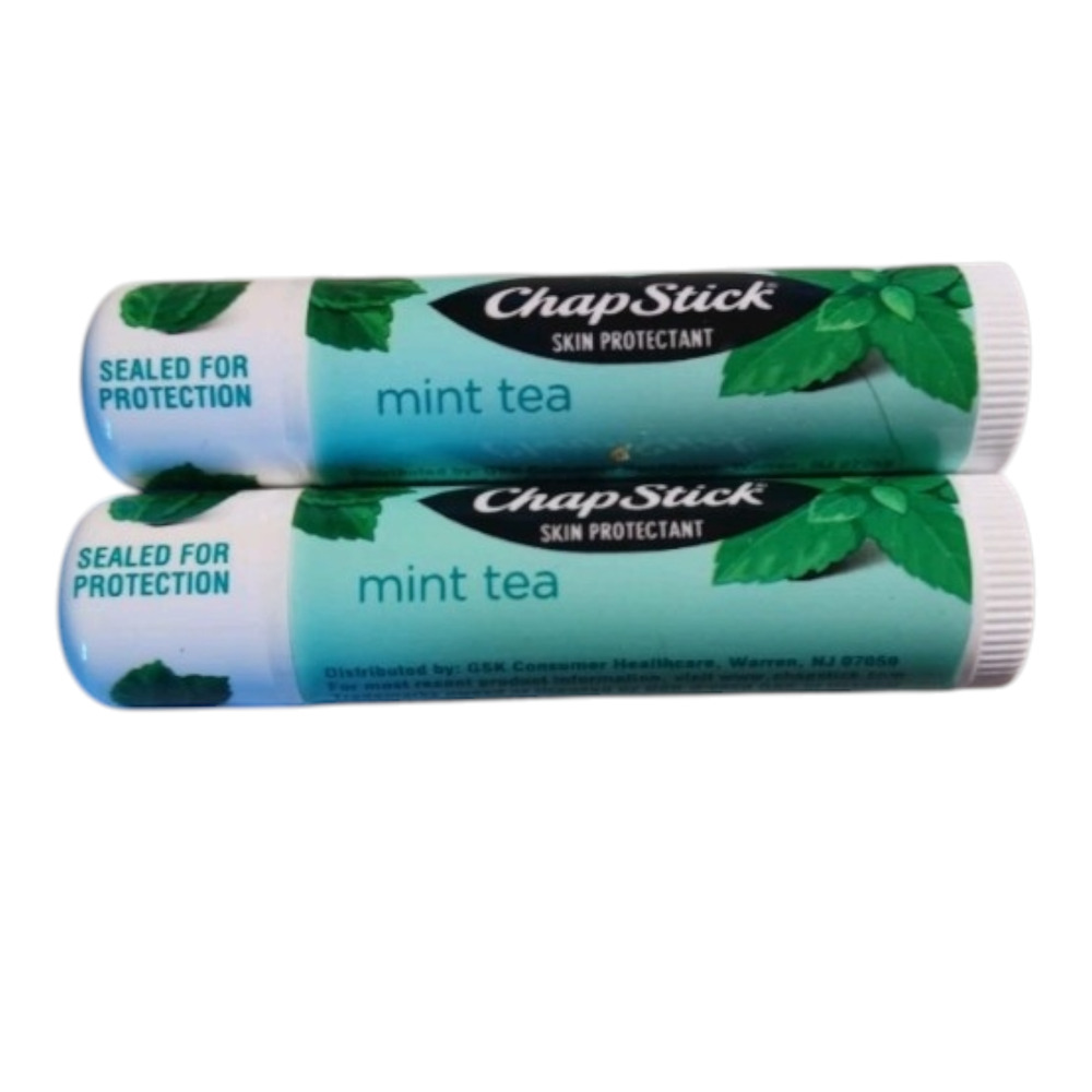 2 - Chapstick Green Tea Mint 100%‎ Natural Lip Butter with 8 Hour Moisture New
